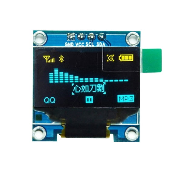 0.96" OLED LCD Display, SSD1306, 128X64, I2C/IIC/SPI, 4 Pin Yellow Blue