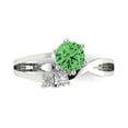 thumbnail image 1 of Three-Stone Engagement Ring for Women - 0.87ct Simulated Green Diamond in 14K White Gold Promise Ring, 1 of 8