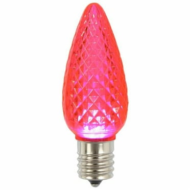 0.96 watt 120V C9 Faceted LED Pink Twinkle Bulb with Nickel Base - 25 per Bag