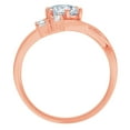 thumbnail image 1 of 0.87 ct Round Cut Natural Sky Blue Topaz Three-Stone Engagement Ring for Women in 14K Rose Gold, 1 of 2