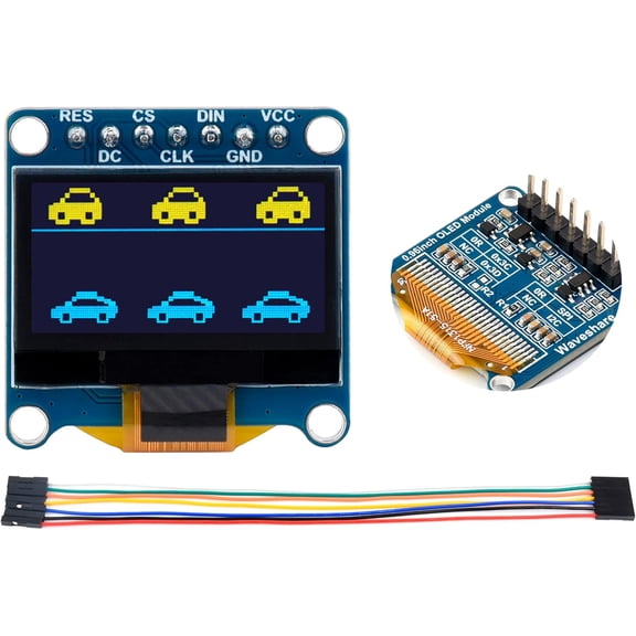 0.96inch OLED Display Module, 12864 Resolution SPI / I2C Communication SSD1315 Driver Chip, Yellow and Blue Display Color, Compatible with Arduino, , STM32, etc