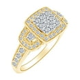 thumbnail image 1 of AFFY 0.98 Ctw Round Cut White Natural Diamond Halo Engagement Wedding Ring Solid 10k Yellow Gold (I-J Color), 1 of 1