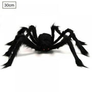 0.98 Ft Halloween Spider Decorations, Halloween Giant Spider Fake Scary Spider Props for Indoor Outdoor, Halloween Decorations for Yard Home Party Creepy Haunted House Decor, Black, 1 PC