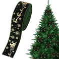 thumbnail image 1 of 0.98 Inch x 6.56 Ft Green Velvet Christmas Ribbon, Gold Foil Santa Sleigh Reindeer Printed Green and Gold Ribbon, Wired Edge Xmas Craft Ribbon for Gift Wrapping Wreath Bow Tree Decoration, 1 of 4