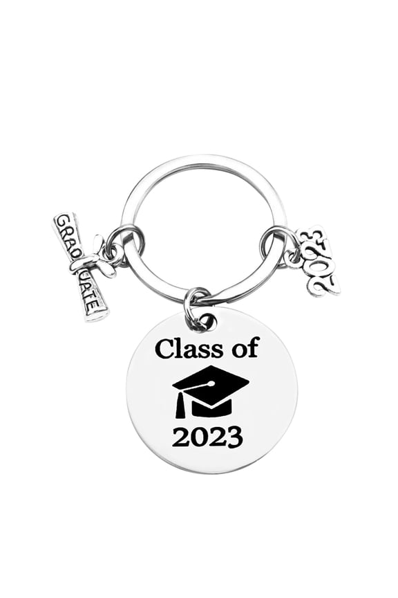 0.98" Silver Class of 2026 Graduation Keychains, High School Senior Celebration Accessories — College Grad Souvenir Keyrings — Commemorative Meaningful Keepsakes & Inspirational Gifts