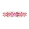 thumbnail image 1 of 0.98 ctw Wedding Band for Women - 14K Rose Gold Simulated Pink Diamond Stackable Eternity Ring, 1 of 6