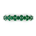 thumbnail image 1 of 0.98 ctw Wedding Band for Women - 14K White Gold Simulated Emerald Stackable Eternity Ring, 1 of 6