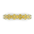 thumbnail image 1 of 0.98 ctw Wedding Band for Women - 14K White Gold Simulated Yellow Diamond Stackable Eternity Ring, 1 of 6