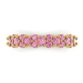 thumbnail image 1 of 0.98 ctw Wedding Band for Women - 14K Yellow Gold Simulated Pink Diamond Stackable Eternity Ring, 1 of 6