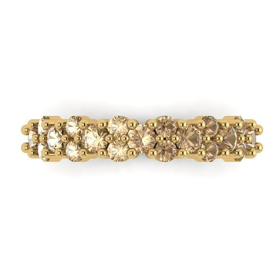 0.98 ctw Wedding Band for Women - 14K Yellow Gold Yellow Moissanite Stackable Eternity Ring