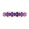 thumbnail image 1 of 0.98 ctw Wedding Band for Women - 18K Rose Gold Natural Amethyst Stackable Eternity Ring, 1 of 6