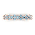 thumbnail image 1 of 0.98 ctw Wedding Band for Women - 18K Rose Gold Simulated Blue Diamond Stackable Eternity Ring, 1 of 6