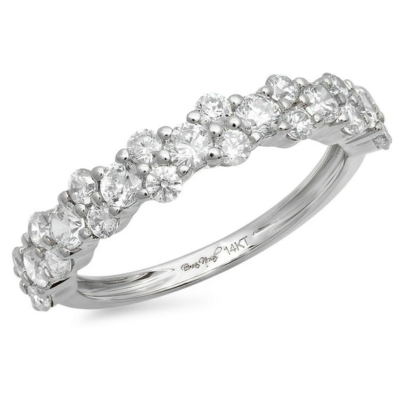 0.98 ctw Wedding Band for Women - 18K White Gold Moissanite Stackable Eternity Ring