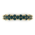 thumbnail image 1 of 0.98 ctw Wedding Band for Women - 18K Yellow Gold Natural London Blue Topaz Stackable Eternity Ring, 1 of 6