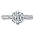 thumbnail image 1 of AFFY 0.99 Carat Round & Baguette White Natural Diamond Flower wedding Ring In 10K Solid White Gold, 1 of 2