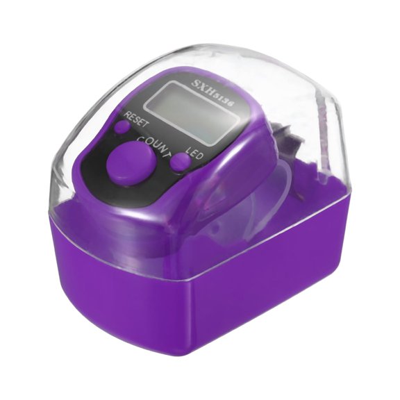 0-99999 5 Digital LED Display Finger Tally Counter with Case, Purple