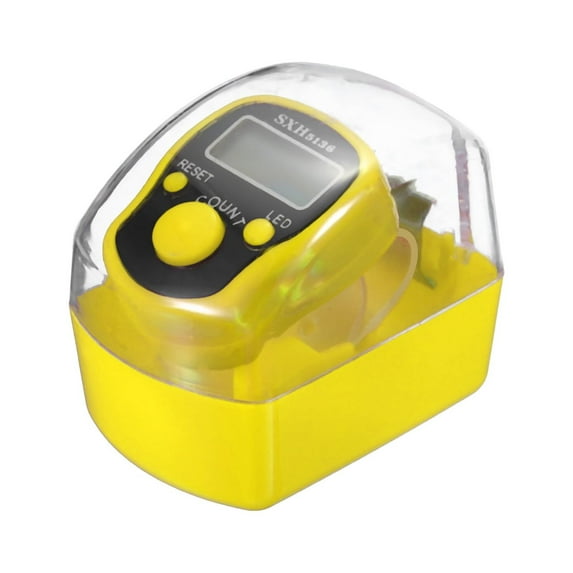 0-99999 5 Digital LED Display Finger Tally Counter with Case, Yellow