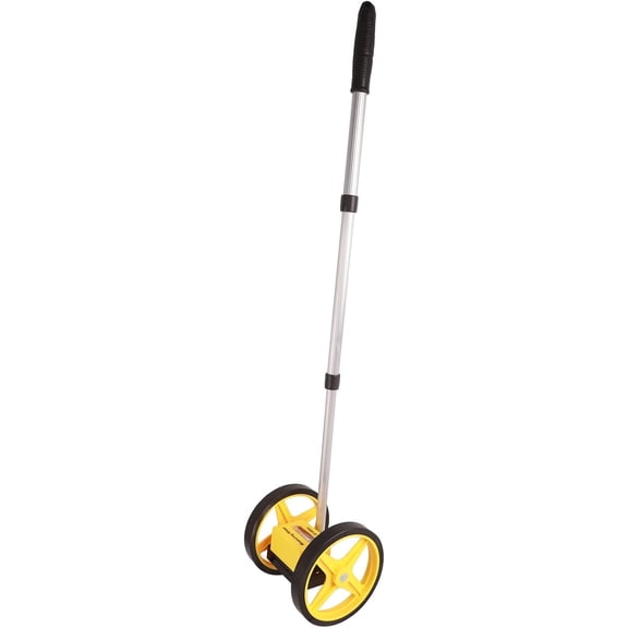 0~9999M Measuring Wheel, Portable Professions Double Wheel Measuring Wheel with Telescopic Handle for Curved Horizontal Vertical Surfaces