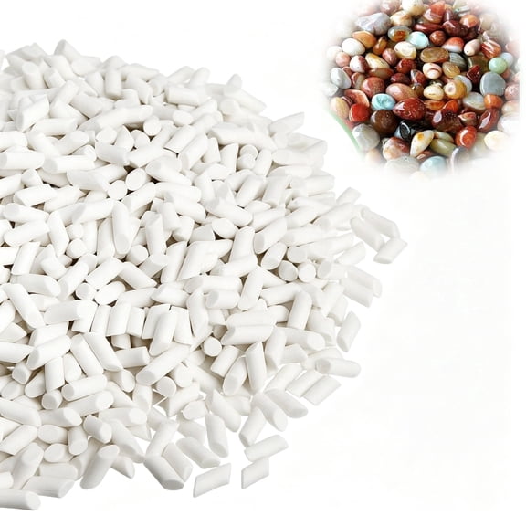 0.9LB Rock Tumbler Media, Reusable Non-Abrasive Cylinder Pellets, Grit Refill for Rock Tumbler, Stone Polisher(0.3x0.6in)