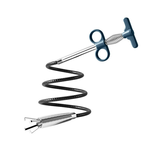 0.9M 4-Claw Drain Unclogger Tool | Flexible Telescopic Grabber for Toilet, Kitchen & Drain Cleaning | Heavy-Duty Spring with Plastic Coating | Includes Hair Catcher & Garbage Collector (35.4")