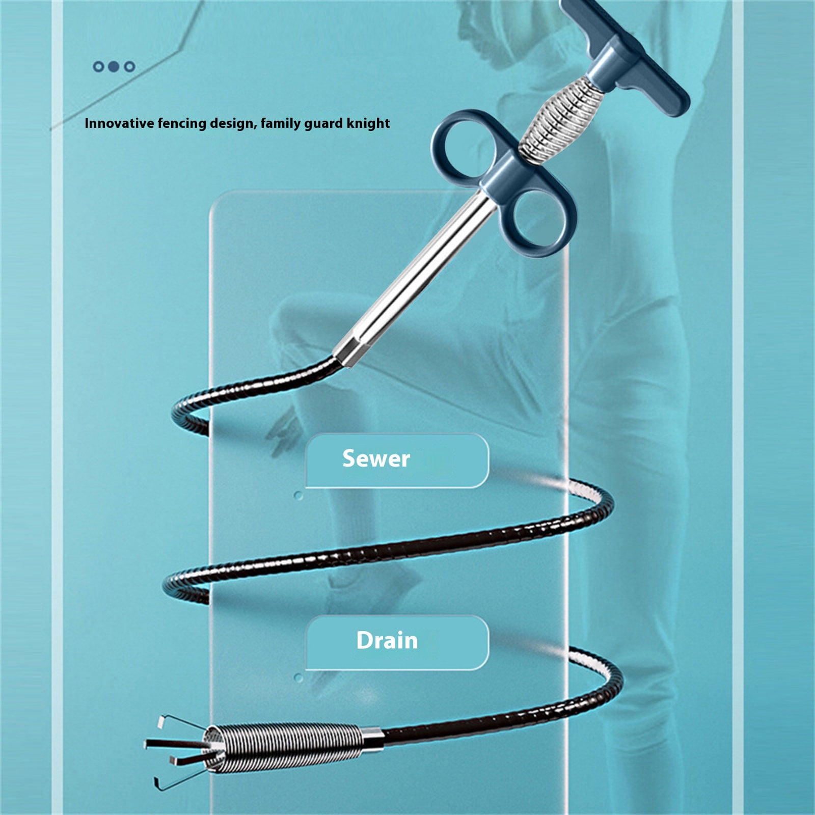 0.9M Four-Claw Multifunctional Drain Unclogger - Heavy-Duty Toilet ...