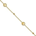 thumbnail image 1 of 0.9mm 14k Solid Yellow Gold Polish Sparkle-Cut Geometric Bead Plus 1in Extension Anklet 9 Inch Anklet for Women, 1 of 2