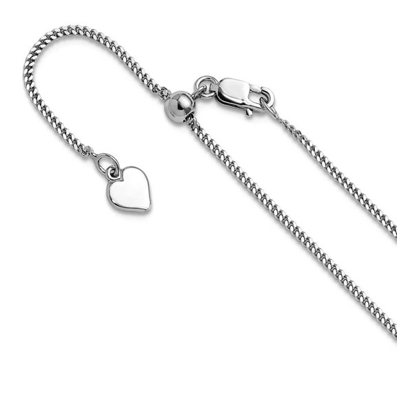 0.9mm 925 Sterling Silver Polished Lobster Claw Closure Adjustable Curb Chain Necklace 22 Inch Chain Necklace for Women