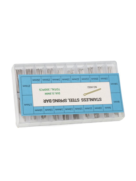 0.9mm Watch Bracelet Split Pins 304 Stainless Steel Replacement Watch Parts Assortment 8-27mm / 0.31-1.06 inches For Watchband Repair Cotter Link Pin Tool Kit (300 Pieces)