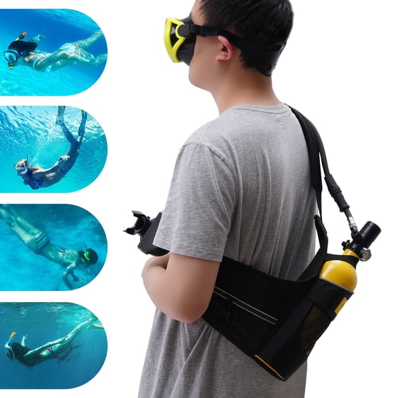 0.9qt Mini Scuba Tank, Lightweight 8.82lbs, Safe and Stable Design, Ideal for Scuba Diving, Easy to Use with 3 Inflation Methods, Perfect Gift