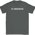 thumbnail image 1 of 0% Conservative T-Shirt Funny Liberal Democrat Political Zero Percent Text Tee - Charcoal, S, 1 of 1