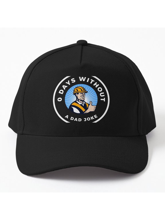 0 Days Without a Dad Joke Baseball Cap, Dark Theme Father Pun Counter Design, Classic Hat