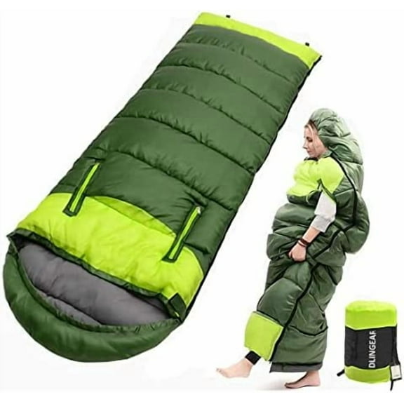 0 Degree Sleeping Bags for Adults Kids Cold Weather & Warm XL Large Waterproof Wearable Compact Sleeping Bag Temp Range (32F-59F) 4.3 lbs for Winter Summer Camping Hiking and Travel