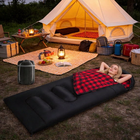 0 Degree XXL Sleeping Bag for Adults Big and Tall, Winter Cold Weather Zero Degree Camping Sleeping Bag with Free Compression Sack, Perfect Father's Day Gift