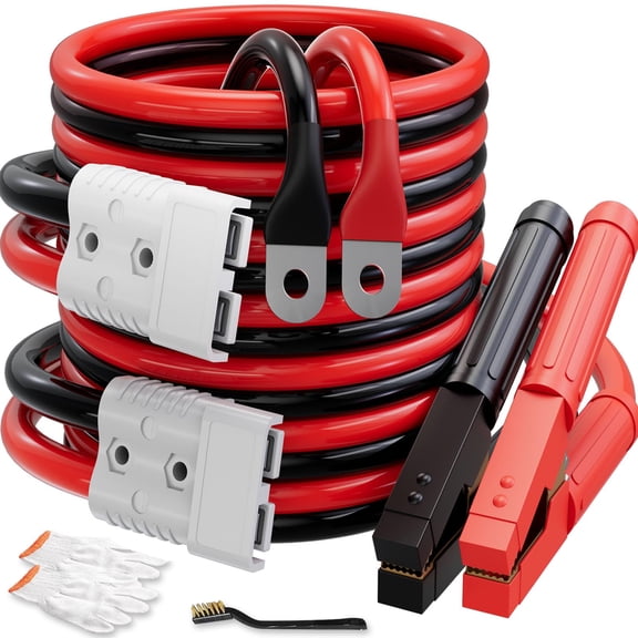 0 Gauge 30 FT Heavy Duty Jumper Cables for Car Battery, 1000Amp Quick Connect Booster Cables for Jump Starting Dead or Weak Batteries, Suitable for 8L Gas & 6L Diesel, Carrying Bag Included
