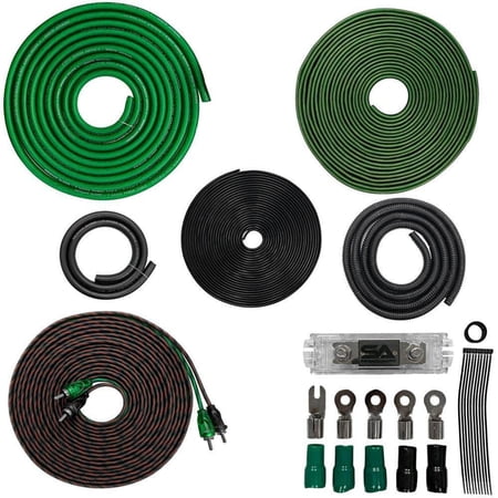 0 Gauge Car Audio Amplifier Installation Wiring Kit - Max 4000 Watt