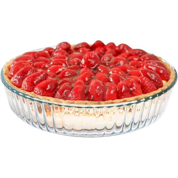 0 Inch Glass Deep Pie Dish for Baking Glass Baking Dish Clear and Durable Oven B