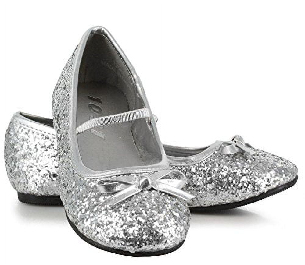 0 Inch Heel Ballet Slipper With Glitter Children's (Silver 0 Inch Heel Ballet Slipper With Glitter Children's (Silver