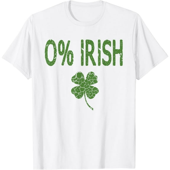 0% Irish Funny St. Patrick's Day Shamrock Men Women Kids T-Shirt