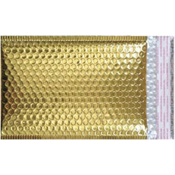 #0 Metallic Gold Bubble Mailer, 6.5 x 9.25-inches, Pack of 25