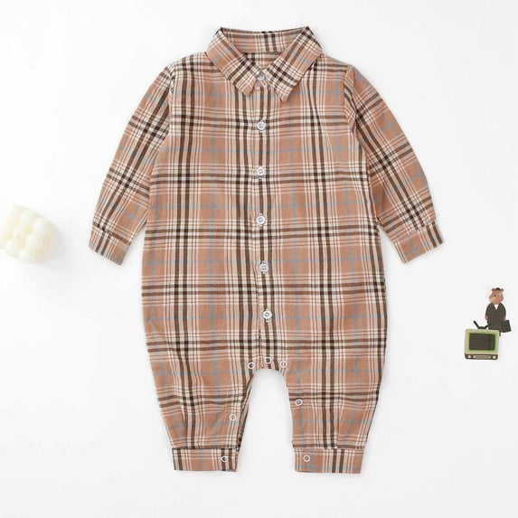 0 Months Newborn Fall Baby Boy Girl Rompers Bodysuit Jumpsuit Playsuit One Piece Outfit Clothes Coffee