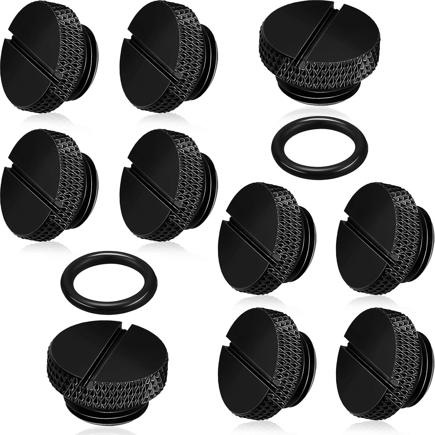 0 Pcs Black G /4 PC Water Cooling Plug Fittings with O- Ring Stop ...