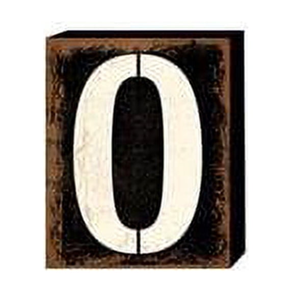 0 Wooden Number Block, Black - Large