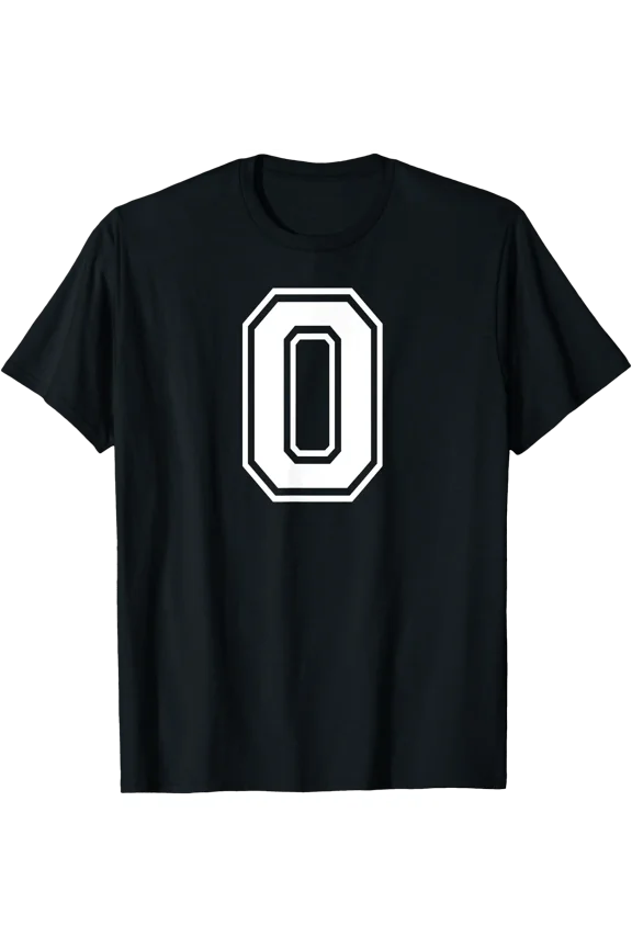 0 Zero Team Number Sports Graphic Design Matching Varsity T-Shirt