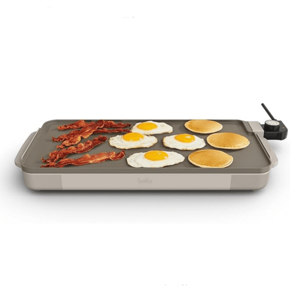 0" x 20" Electric Griddle with Ceramic Nonstick Coating, Re vable Temperature Probe, Dishwasher-Safe Drip Tray & Cool Touch Handles, Cook up to 10 Eggs, 1500 Watt, Oatmilk