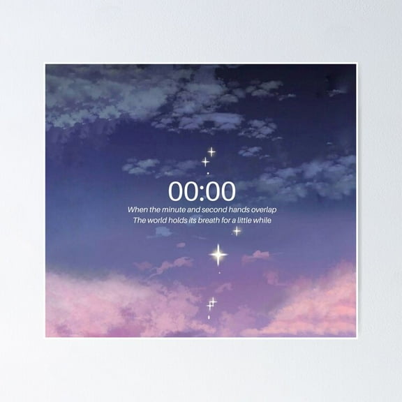 00:00 (Zero O'Clock) Poster- Unframed Poster | Wall Art | Perfect For Home Decor & Gifts, 8x12