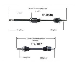 00-04 for Focus IB5 l Trans D/S & P/S Front Cv Axle Shafts FD8047 FD8048 - New Left & Right - 3 Year Warranty