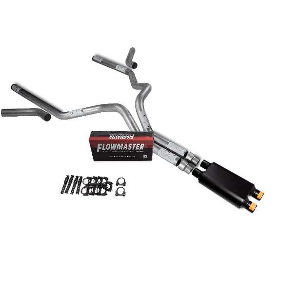00-06 GM 2500 3" Dual Inlet Exhaust Kit Flowmaster 40 Series Corner Exit