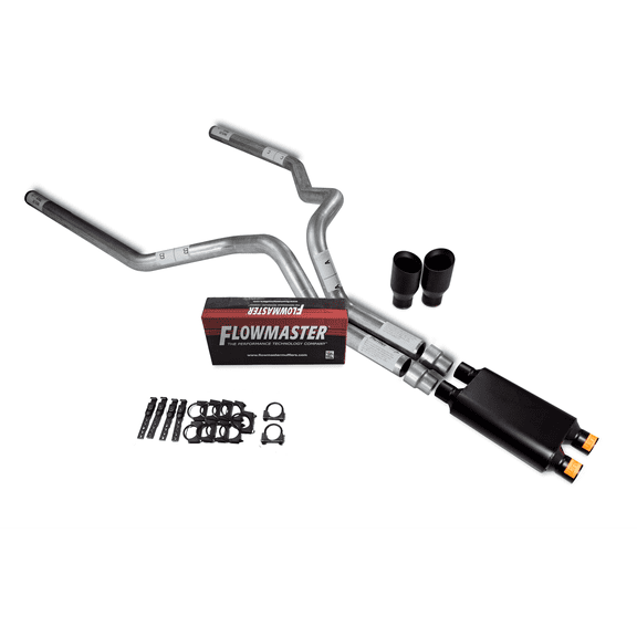 00-06 GM 2500 3" Dual Inlet Flowmaster 40 Series Black Double Wall Tips
