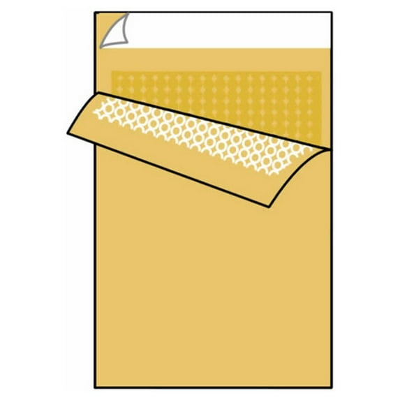 #000 Open End Bubble-Lite Mailer Envelopes, 4" x 8", 55#, 100% Recycled, Golden Kraft, Peel & Seal (Box of 500)