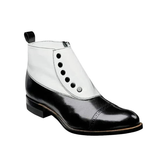 00026 , Stacy Adams Shoes High Top with Studs Spats Leather Two Tone All Colors
